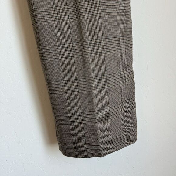 Talbots Signature Dress Pants Brown Plaid Straight Leg Trousers Sz 8 Career Wear - Picture 9 of 11